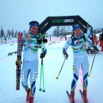 Happy sprint relay winners Ulrik Nordberg and Tove Alexandersson